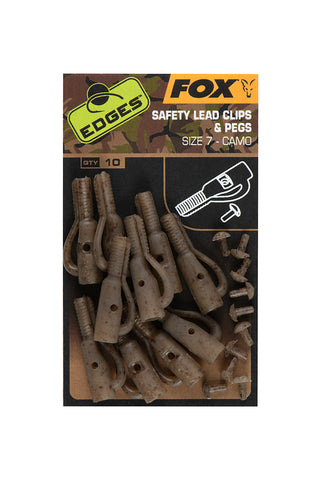 FOX EDGES™ CAMO SAFETY LEAD CLIP & PEGS (SIZE 7) Ref-CAC807